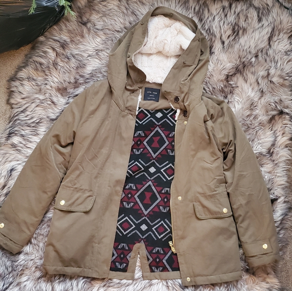 Olive green winter coat